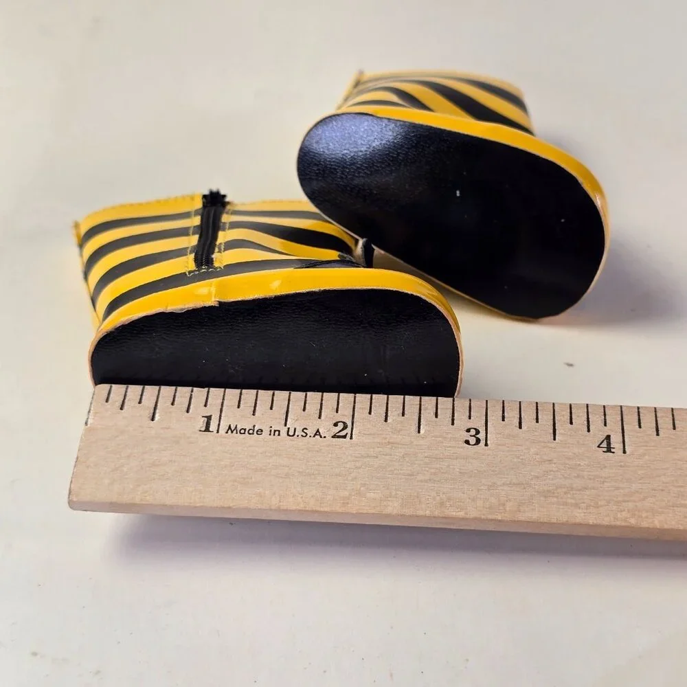 Baby Doll Shoes Boots Bumble Bee Black Yellow Stripes Fits 18